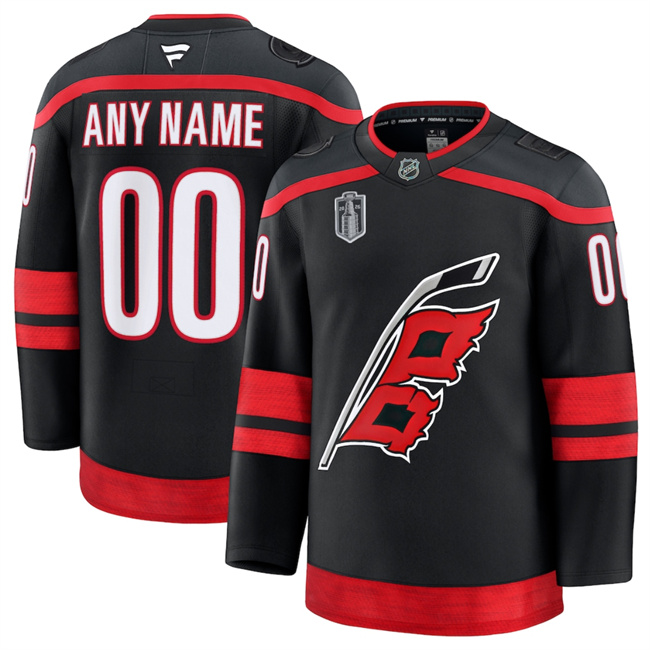 Men's Carolina Hurricanes Active Player Custom Black 2026 Stanley Cup Final Stitched Hockey Jersey Men's Carolina Hurricanes Active Player Custom Black 2026 Stanley Cup Final Stitched Hockey Jersey