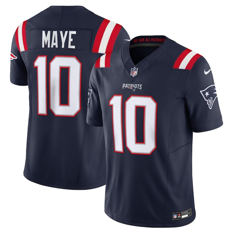 Youth New England Patriots #10 Drake Maye Navy 2024 Draft F.U.S.E Vapor Limited Stitched Football Jersey