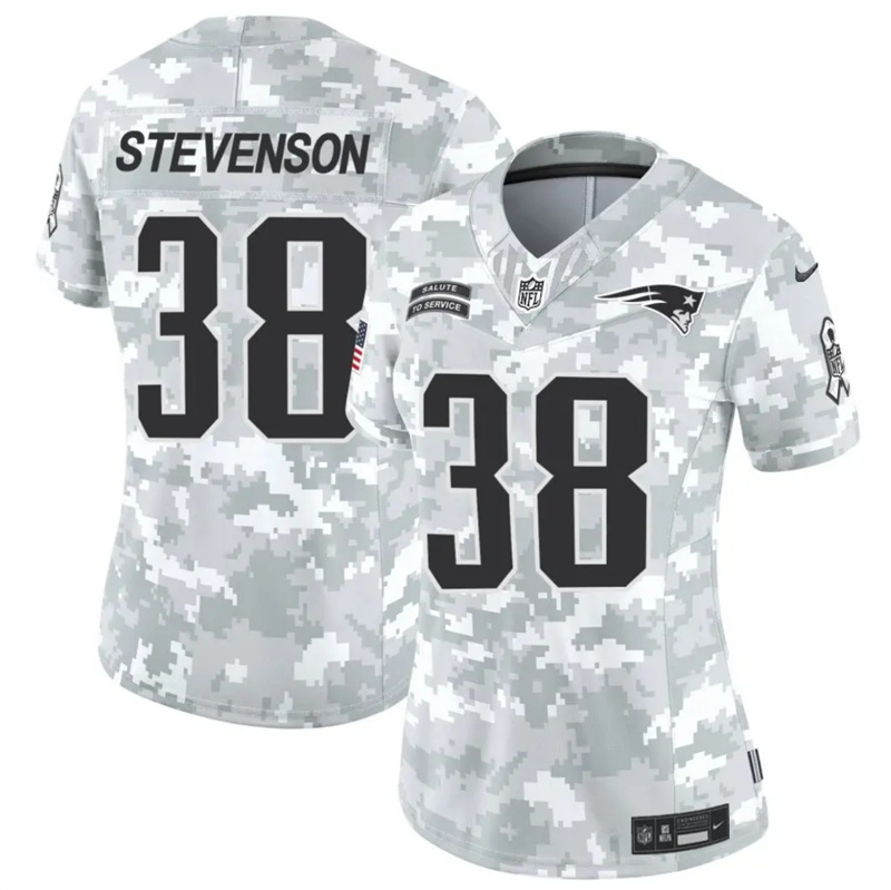 Women's New England Patriots #38 Rhamondre Stevenson 2024 F.U.S.E Arctic Camo Salute to Service Limited Stitched Jersey(Run Small) Women's New England Patriots #38 Rhamondre Stevenson 2024 F.U.S.E Arctic Camo Salute to Service Limited Stitched Jersey(Run Small)