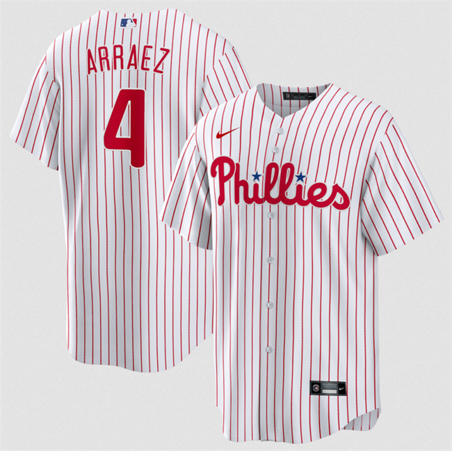 Men's Philadelphia Phillies #4 Luis Arraez White 2026 Cool Base Stitched Jersey