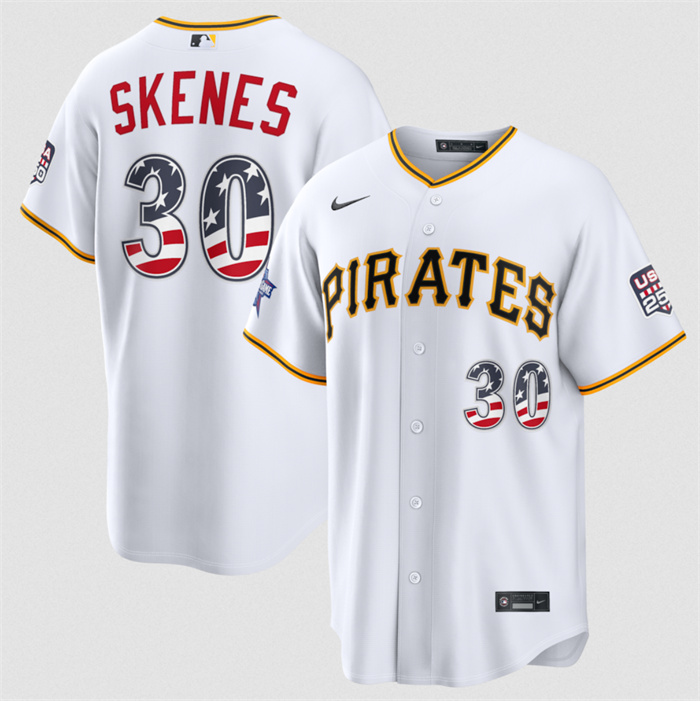Men's Pittsburgh Pirates #30 Paul Skenes White 2026 All-Star Edition Stars & Stripes Stadium Pick-A-Player Stitched Baseball Jersey