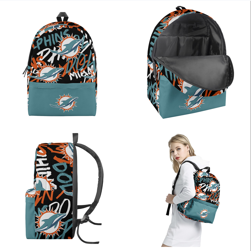 Miami Dolphins All Over Print Polyester Backpack 001