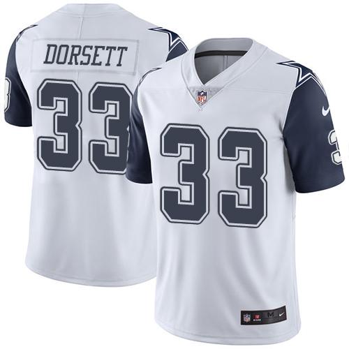 Men’s Cowboys #33 Tony Dorsett White Men's Stitched NFL Limited Rush Jersey