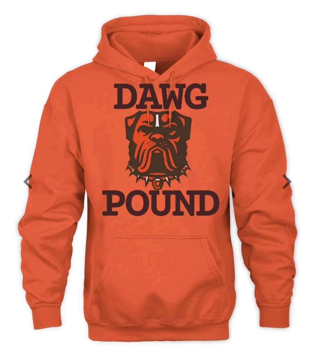 Men's Cleveland Browns Big Logo Orange Pullover Hoodie
