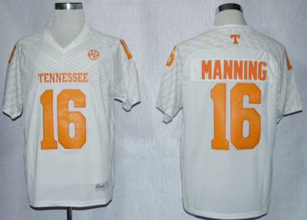Men's Tennessee Volunteers #16 Peyton Manning White New Stitched NCAA Jersey