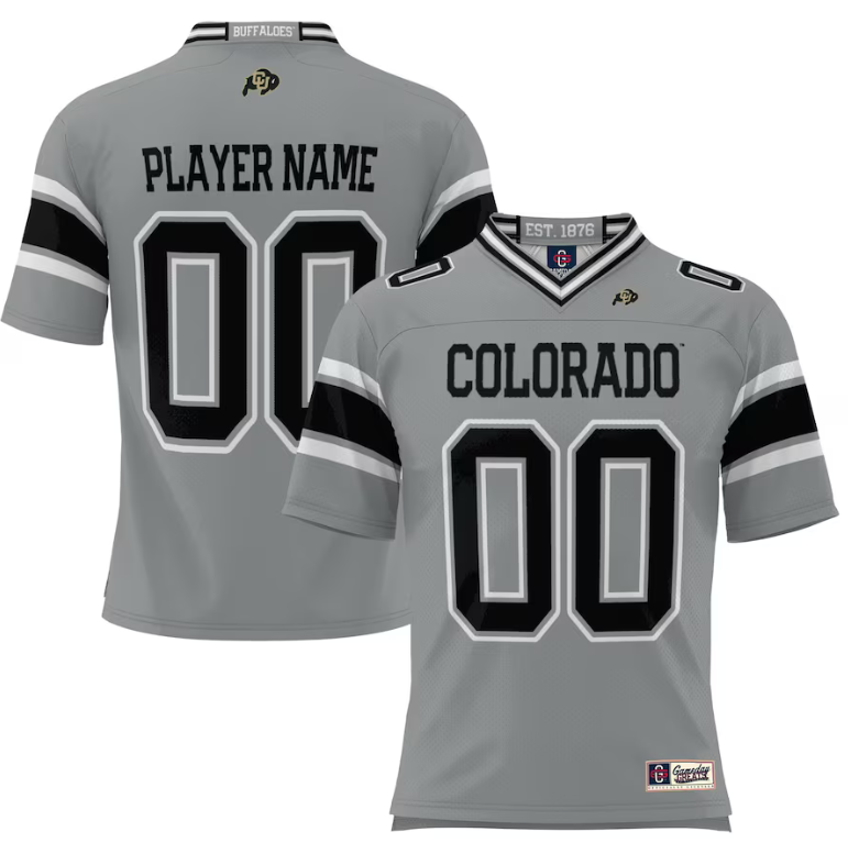 Men's Colorado Buffaloes Active Player Custom Grey Stitched Football Jersey