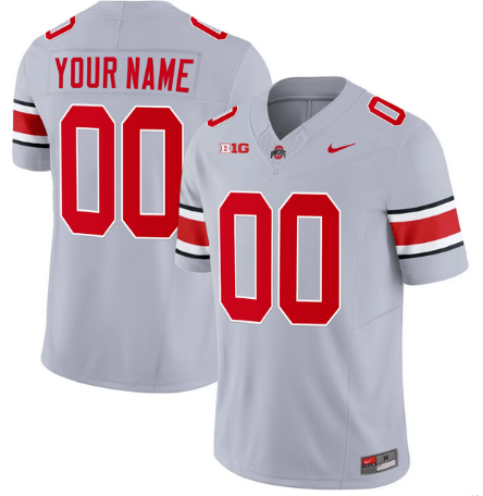 Men's Ohio State Buckeyes ACTIVE PLAYER Custom Gray College Stitched Jersey