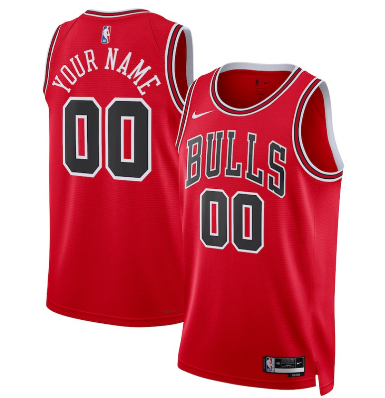Men Chicago Bulls Custom Red Swingman Stitched Jersey