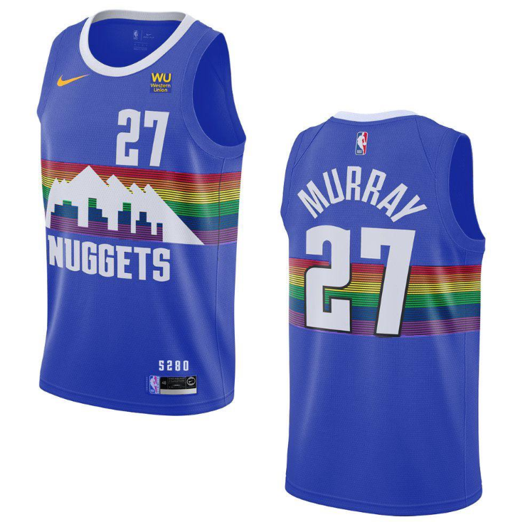 Men's Denver Nuggets Active Player Custom blue 2023 City Edition Stitched Basketball Jersey