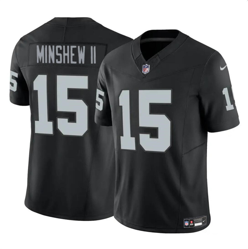 Youth Las Vegas Raiders #15 Gardner Minshew II Black 2024 F.U.S.E Vapor Untouchable Stitched Football Jersey Youth Las Vegas Raiders #15 Gardner Minshew II Black 2024 F.U.S.E Vapor Untouchable Stitched Football Jersey