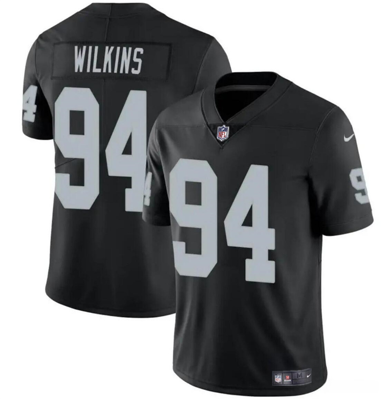Youth Las Vegas Raiders #94 Christian Wilkins Black Stitched Football Jersey