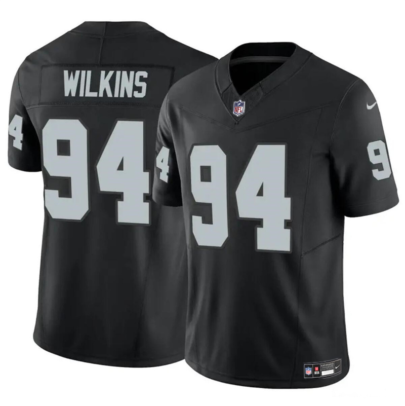Youth Las Vegas Raiders #94 Christian Wilkins Black 2024 F.U.S.E Stitched Football Jersey