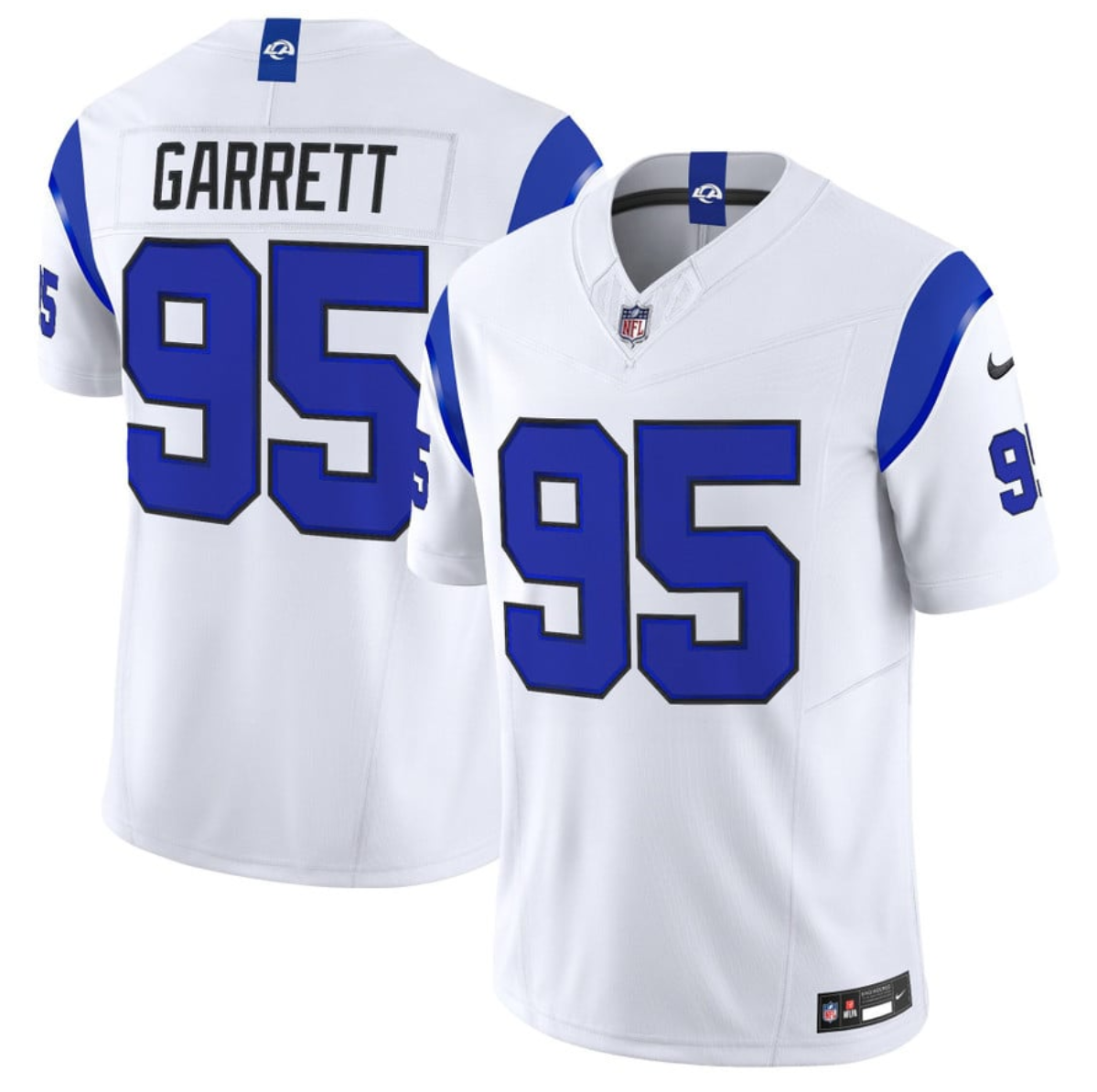 Women's Los Angeles Rams #95 Myles Garrett White Fearsome 2026 F.U.S.E. Vapor Limited Stitched Football Jersey(Run Small)