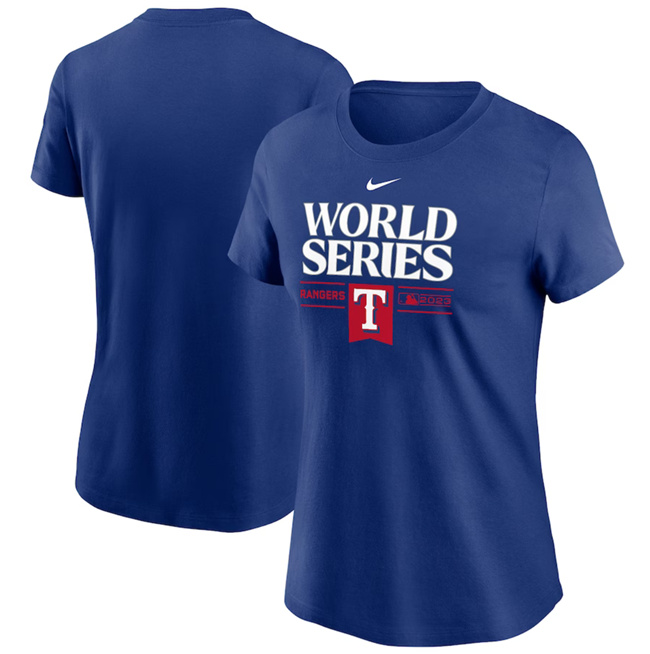 Women's Texas Rangers 2023 Royal World Series Collection Dugout T-Shirt(Run Small) Women's Texas Rangers 2023 Royal World Series Collection Dugout T-Shirt(Run Small)