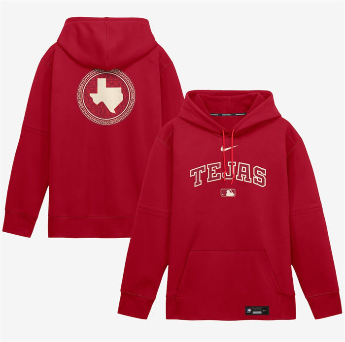 Men's Texas Rangers Red 2026 City Connect Therma-FIT Pullover Hoodie