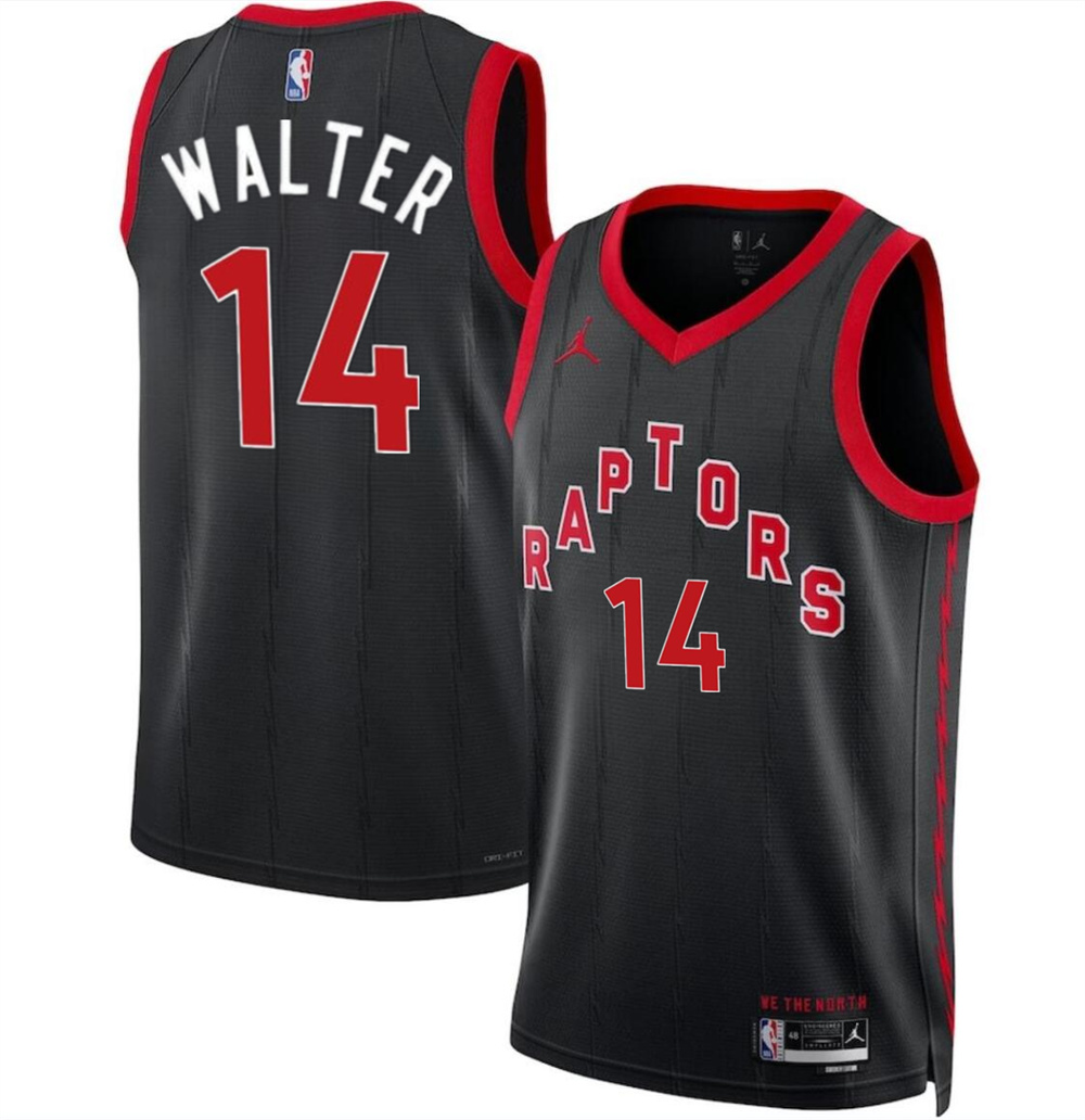 Men's Toronto Raptors #14 Ja’Kobe Walter Black 2024 Draft Statement Edition Stitched Basketball Jersey Men's Toronto Raptors #14 Ja’Kobe Walter Black 2024 Draft Statement Edition Stitched Basketball Jersey