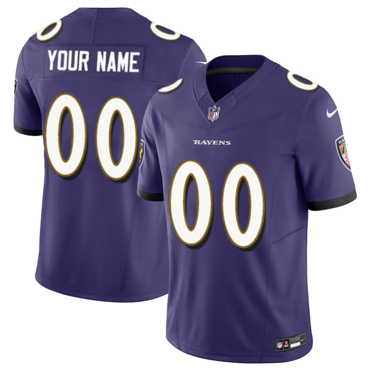 Youth Baltimore Ravens Active Player Custom Purple 2023 F.U.S.E Alternate Vapor Untouchable Limited Football Jersey