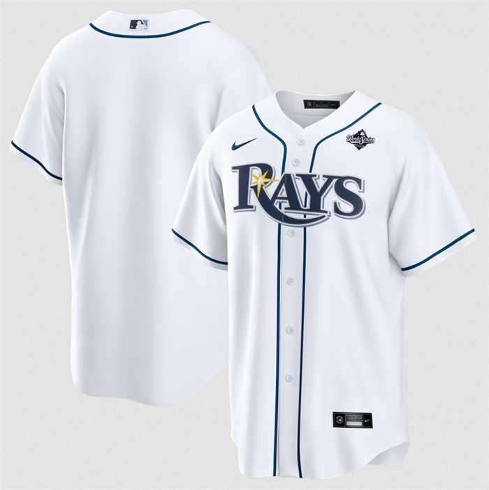Men's Tampa Bay Rays Blank White 2026 World Series Home Cool Base Stitched Baseball Jersey