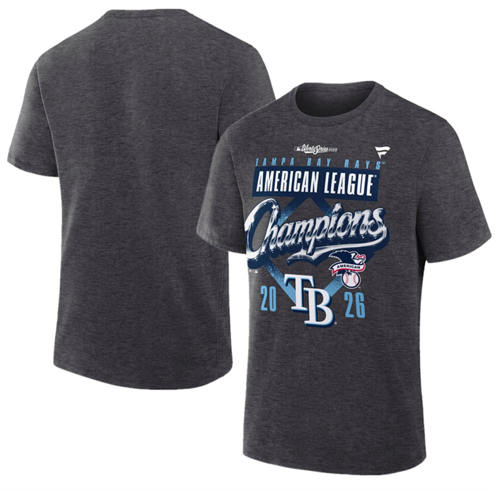 Men's Tampa Bay Rays Heather Charcoal 2026 League Champions Locker Room T-Shirt