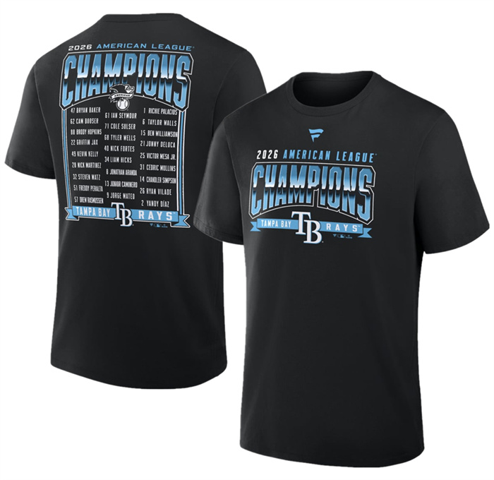 Men's Tampa Bay Rays Black 2026 League Champions Roster T-Shirt