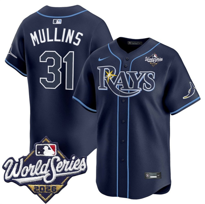 Men's Tampa Bay Rays #31 Cedric Mullins Navy 2026 World Series Limited Stitched Baseball Jersey