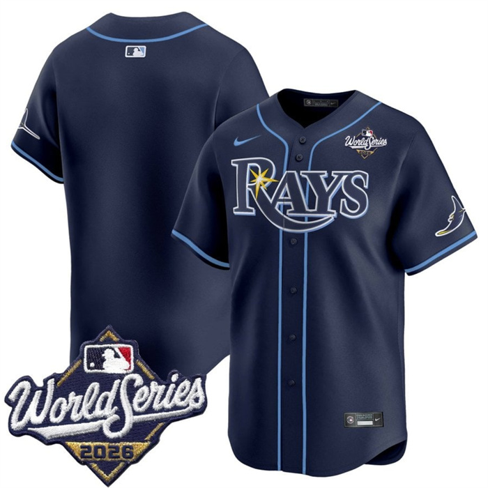 Men's Tampa Bay Rays Blank Navy 2026 World Series Limited Stitched Baseball Jersey