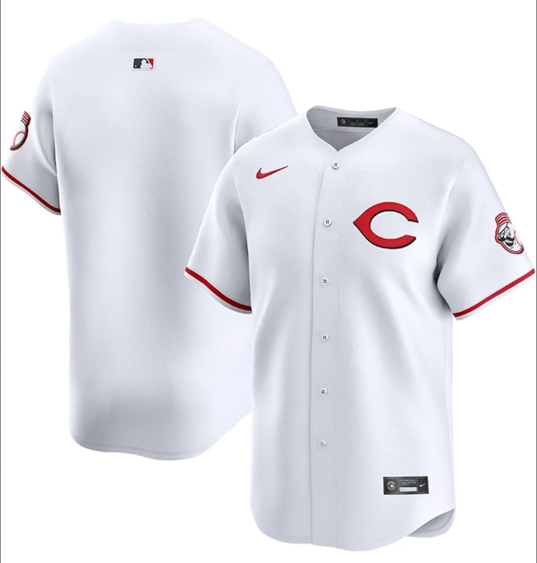 Men's Cincinnati Reds Blank White 2025 Home Limited Stitched Baseball Jersey Men's Cincinnati Reds Blank White 2025 Home Limited Stitched Baseball Jersey