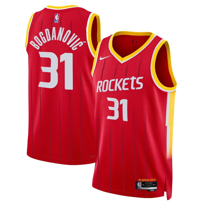 Men's Houston Rockets #31 Bogdan Bogdanović Red 2026/27 Icon Edition Stitched Basketball Jersey