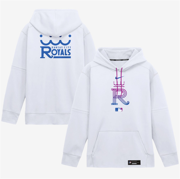 Men's Kansas City Royals White 2026 City Connect Therma-FIT Pullover Hoodie