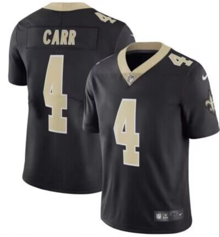Youth New Orleans Saints #4 Derek Carr Black Limited Rush Stitched NFL Jersey
