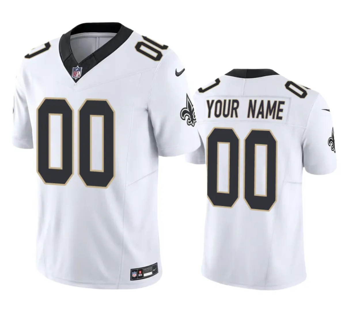Youth New Orleans Saints Active Player Custom White 2023 F.U.S.E Vapor Limited Stitched Football Jersey