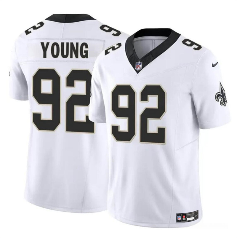 Youth New Orleans Saints #92 Chase Young White 2023 F.U.S.E Vapor Limited Stitched Football Jersey