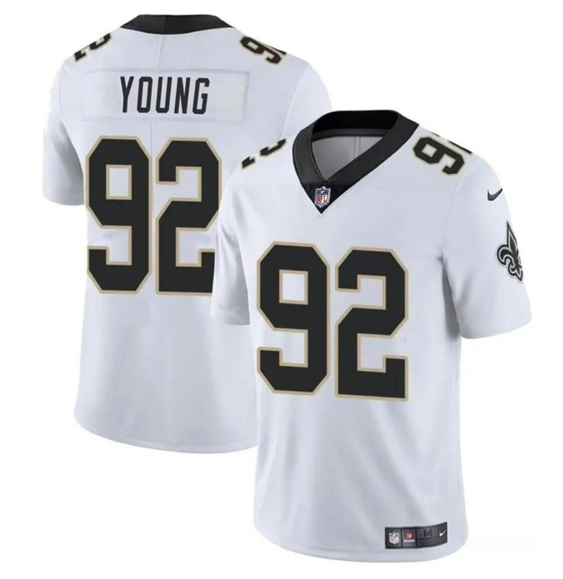 Youth New Orleans Saints #92 Chase Young White Vapor Limited Stitched Football Jersey