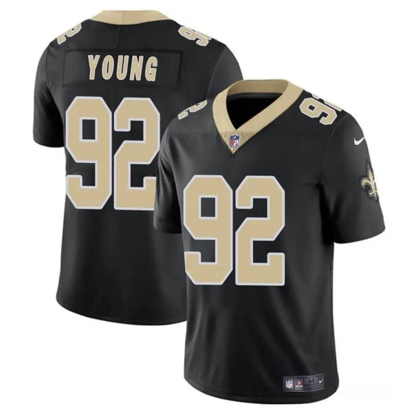 Youth New Orleans Saints #92 Chase Young Black Vapor Limited Stitched Football Jersey