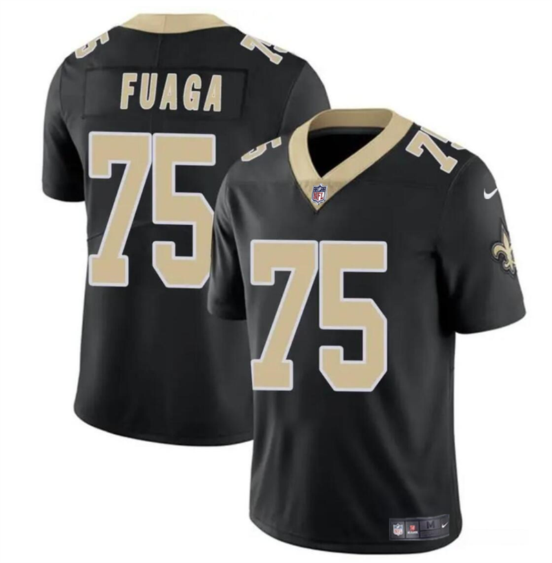 Youth New Orleans Saints #75 Taliese Fuaga Black 2024 Draft2024 Draft Vapor Limited Stitched Football Jersey