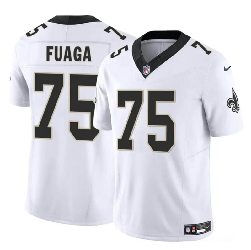 Youth New Orleans Saints #75 Taliese Fuaga White 2024 Draft F.U.S.E Vapor Limited Stitched Football Jersey