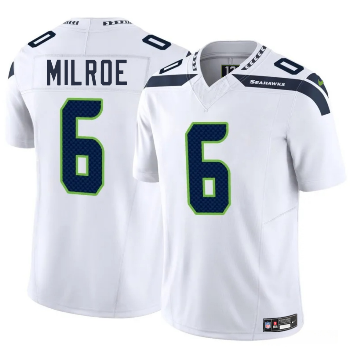 Youth Seattle Seahawks #6 Jalen Milroe White 2025 Draft F.U.S.E. Vapor Untouchable Limited Stitched Football Jersey