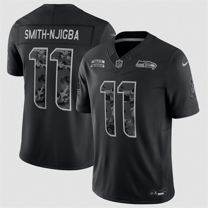 Women's Seattle Seahawks #11 Jaxon Smith-Njigba Black 2026 Salute to Service Limited Stitched Football Jersey(Run Small)