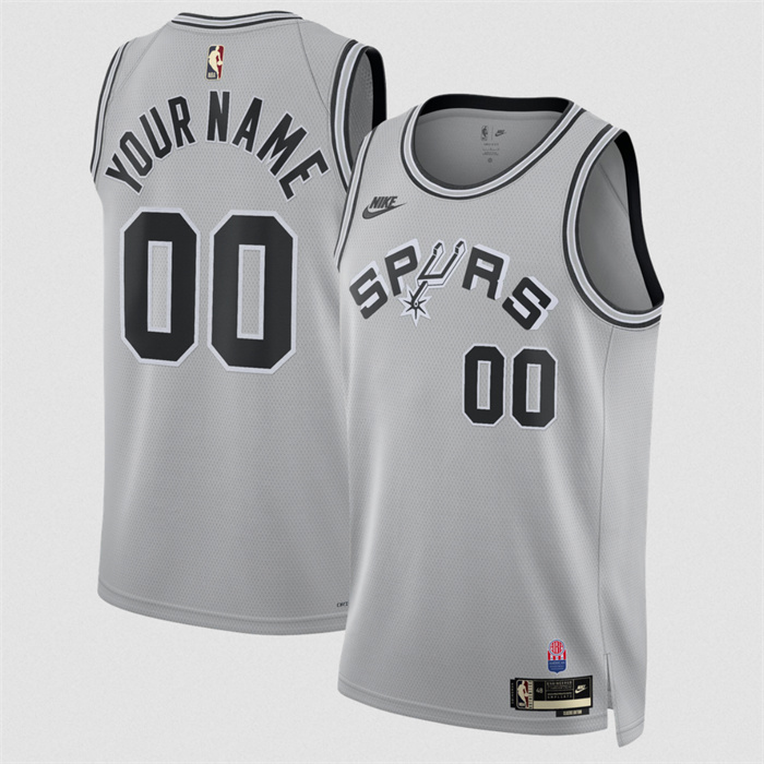 Men's San Antonio Spurs Active Player Custom Silver 2026/27 Classic Edition Stitched Basketball Jersey