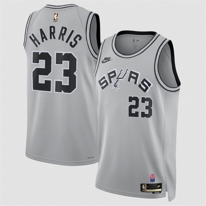 Men's San Antonio Spurs #23 Tobias Harris Silver 2026/27 Classic Edition Stitched Basketball Jersey