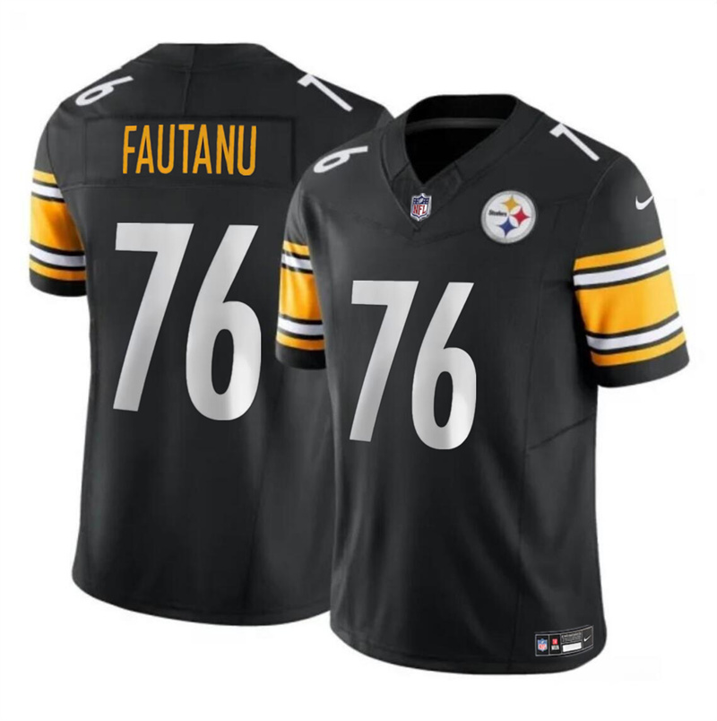 Youth Pittsburgh Steelers #76 Troy Fautanu Black 2024 Draft F.U.S.E. Vapor Untouchable Limited Stitched Jersey