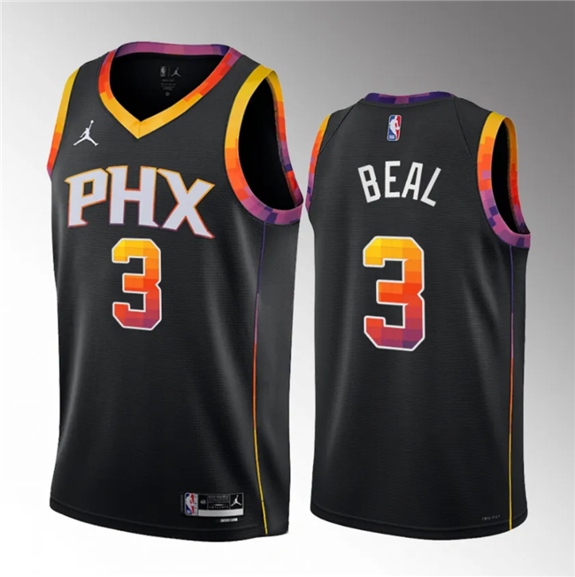 Men's Phoenix Suns #3 Bradley Beal Black 2022/23 Statement Edition Stitched Basketball Jersey Men's Phoenix Suns #3 Bradley Beal Black 2022/23 Statement Edition Stitched Basketball Jersey