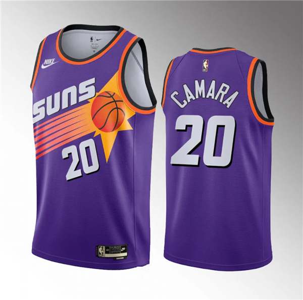 Men's Phoenix Suns #20 Toumani Camara Purple 2023 Draft Classic Edition Stitched Basketball Jersey Men's Phoenix Suns #20 Toumani Camara Purple 2023 Draft Classic Edition Stitched Basketball Jersey