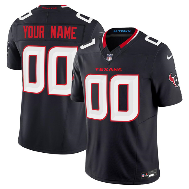 Men's Houston Texans Active Player Custom Navy 2024 F.U.S.E Vapor Stitched jersey