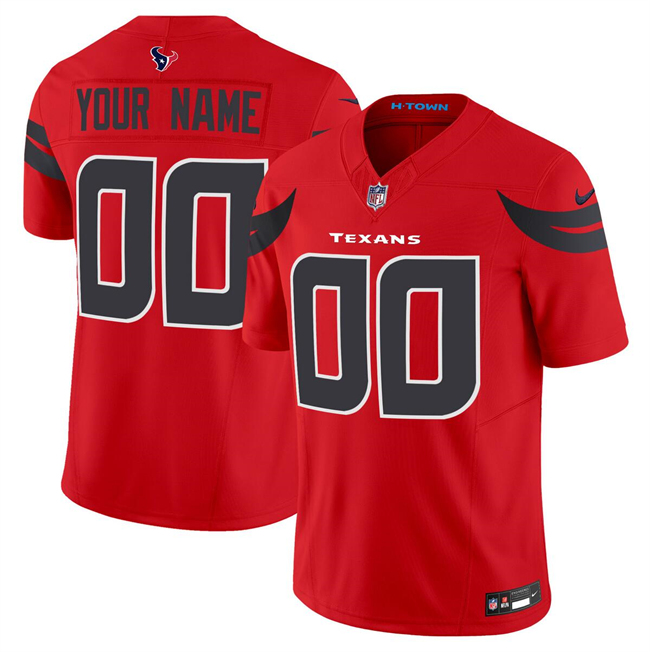 Men's Houston Texans Active Player Custom Red 2024 Alternate Vapor F.U.S.E. Limited Stitched Jersey