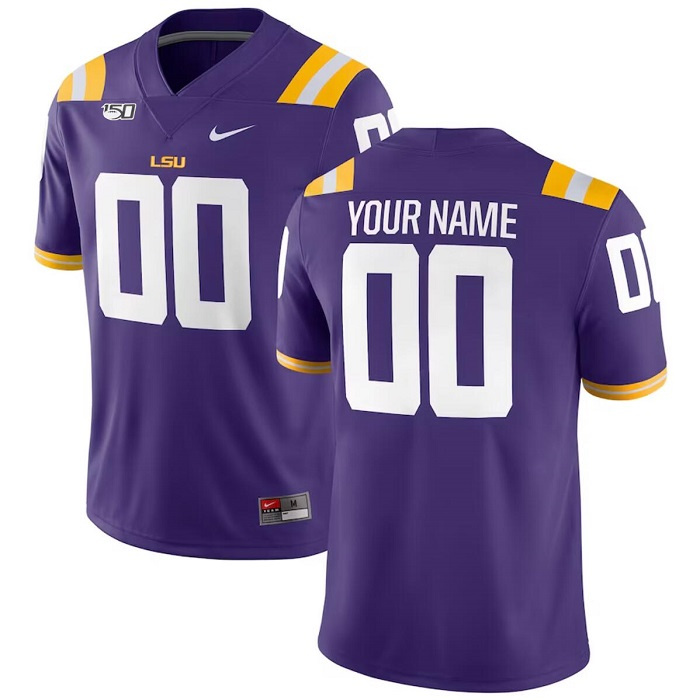 Men's LSU Tigers Active Player Custom Purple With 150th Patch Limited Stitched Jersey Men's LSU Tigers Active Player Custom Purple With 150th Patch Limited Stitched Jersey