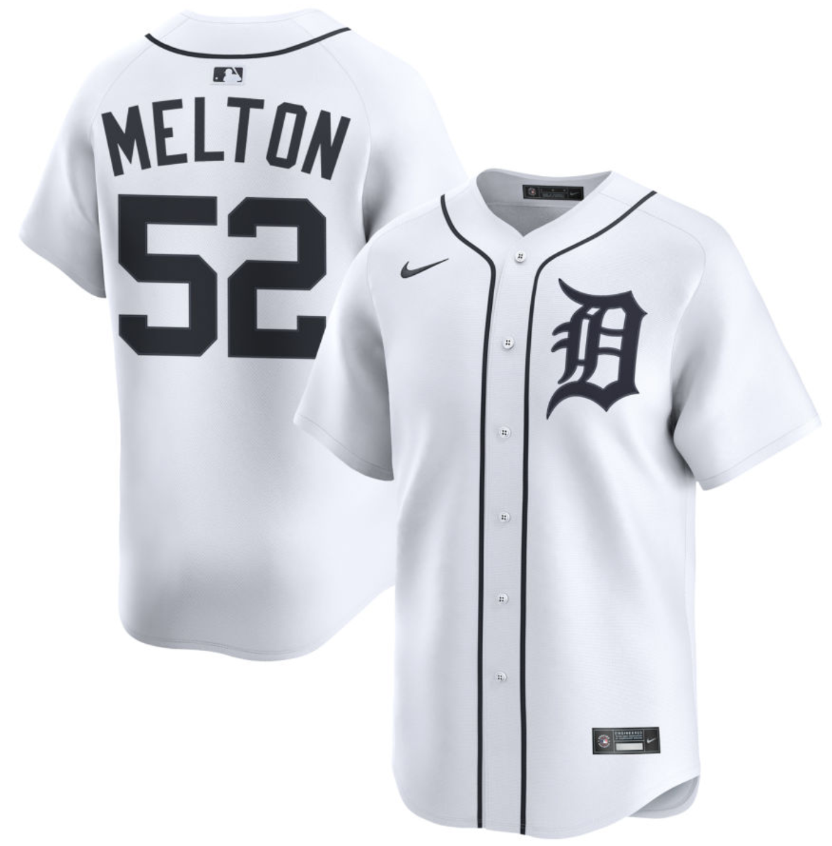 Men's Detroit Tigers Custom White 2024 Home Limited Stitched Baseball Jersey