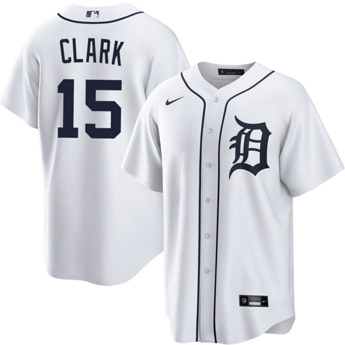 Men's Detroit Tigers #15 Max Clark White 2026 Cool Base Stitched Baseball Jersey