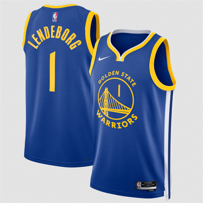 Men's Golden State Warriors #1 Yaxel Lendeborg Blue 2026 Draft Icon Edition Stitched Basketball Jersey Men's Golden State Warriors #1 Yaxel Lendeborg Blue 2026 Draft Icon Edition Stitched Basketball Jersey