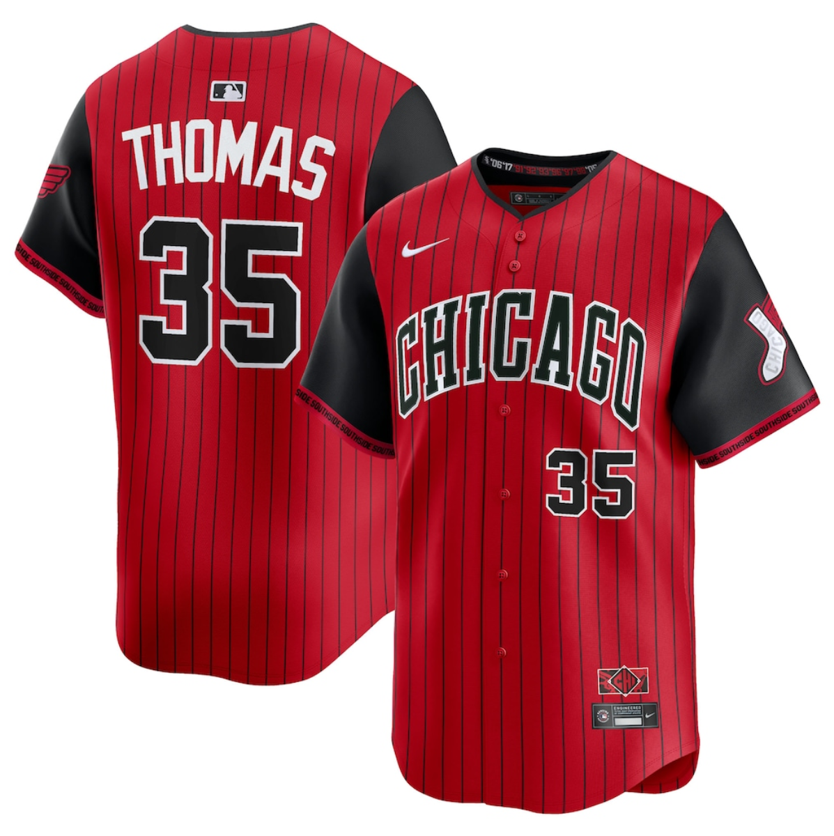 Youth Chicago White Sox #35 Frank Thomas Red/Black 2025 City Connect Limited Stitched Baseball Jersey